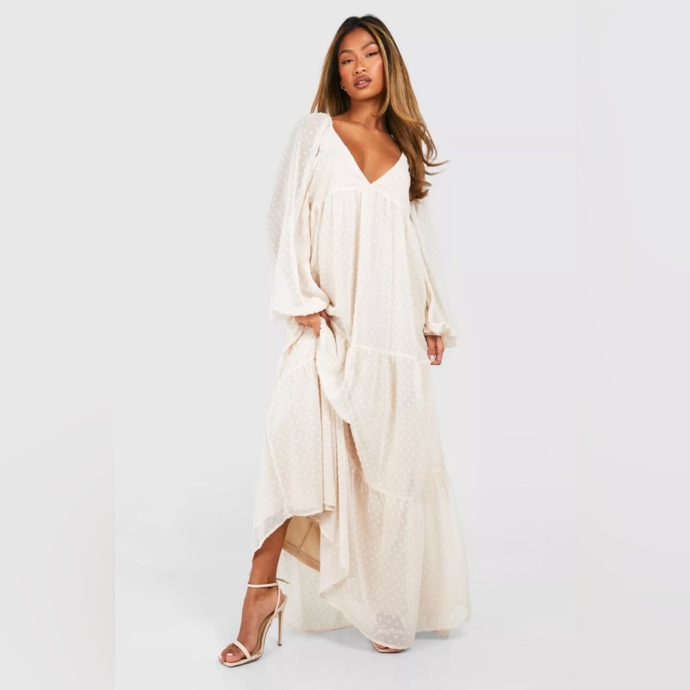 •cream boho dress•